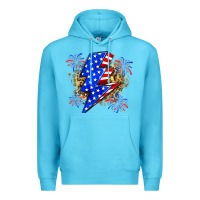 Ocean Blue American lightning bolt Premium Hoodie - Zillion Design Studio