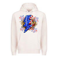 Pale Pink American lightning bolt Premium Hoodie - Zillion Design Studio