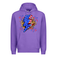 Purple American lightning bolt Premium Hoodie - Zillion Design Studio