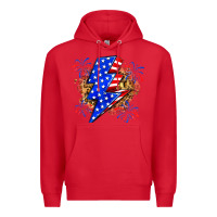 Red American lightning bolt Premium Hoodie - Zillion Design Studio