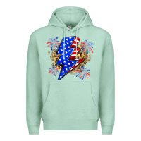Seafoam American lightning bolt Premium Hoodie - Zillion Design Studio