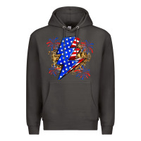 Smoke American lightning bolt Premium Hoodie - Zillion Design Studio