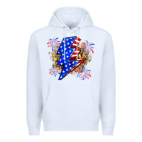 White American lightning bolt Premium Hoodie - Zillion Design Studio