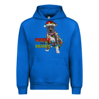 Cobalt merry and bright pitbull Urban Hoodie - RanaPortraitStore