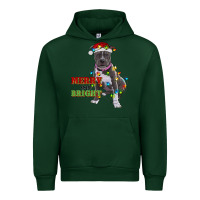 Forest Green merry and bright pitbull Urban Hoodie - RanaPortraitStore
