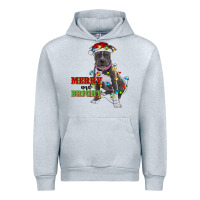 Heather Grey merry and bright pitbull Urban Hoodie - RanaPortraitStore