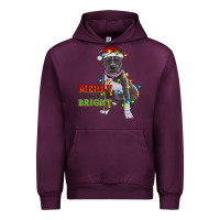 Mauve Wine merry and bright pitbull Urban Hoodie - RanaPortraitStore