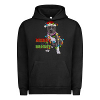 Pigment Black merry and bright pitbull Urban Hoodie - RanaPortraitStore
