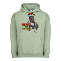 Pigment Oil Green merry and bright pitbull Urban Hoodie - RanaPortraitStore