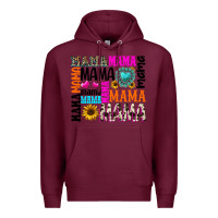 Burgundy mama gemstone sunflower Premium Hoodie - texasbilliewilder