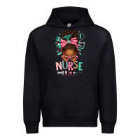 Black afro messy bun nurse life Urban Hoodie - texasbilliewilder
