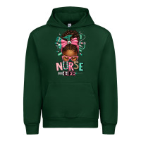 Forest Green afro messy bun nurse life Urban Hoodie - texasbilliewilder