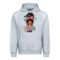 Heather Grey afro messy bun nurse life Urban Hoodie - texasbilliewilder