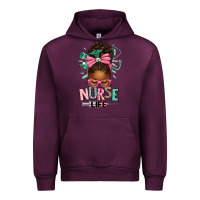 Mauve Wine afro messy bun nurse life Urban Hoodie - texasbilliewilder