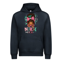 Navy afro messy bun nurse life Urban Hoodie - texasbilliewilder