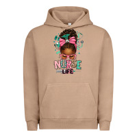 Pigment Burro afro messy bun nurse life Urban Hoodie - texasbilliewilder