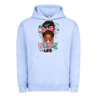 Pigment Grape Ice afro messy bun nurse life Urban Hoodie - texasbilliewilder