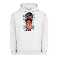 Pigment Lunar Rock afro messy bun nurse life Urban Hoodie - texasbilliewilder