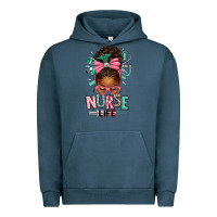 Pigment Midnight Navy afro messy bun nurse life Urban Hoodie - texasbilliewilder