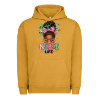 Pigment Peanut Butter afro messy bun nurse life Urban Hoodie - texasbilliewilder