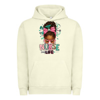 Pigment Pistachio afro messy bun nurse life Urban Hoodie - texasbilliewilder