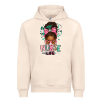 Sandshell afro messy bun nurse life Urban Hoodie - texasbilliewilder