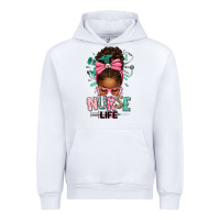 White afro messy bun nurse life Urban Hoodie - texasbilliewilder