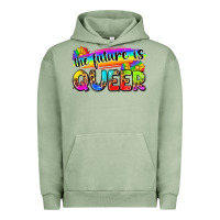 Pigment Oil Green the future is queer Urban Hoodie - Zillion Design Studio