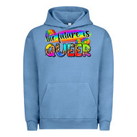 Pigment Pebble Blue the future is queer Urban Hoodie - Zillion Design Studio