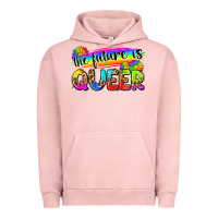 Pigment Salmon the future is queer Urban Hoodie - Zillion Design Studio