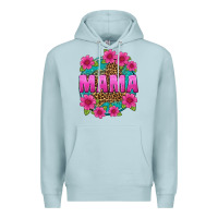 Blue Mist mama leopard background Premium Hoodie - texasbilliewilder