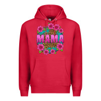 Cardinal mama leopard background Premium Hoodie - texasbilliewilder