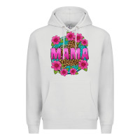 Dove Grey mama leopard background Premium Hoodie - texasbilliewilder