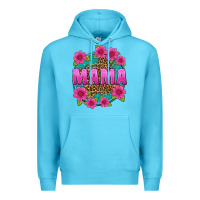 Ocean Blue mama leopard background Premium Hoodie - texasbilliewilder