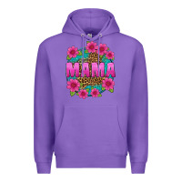 Purple mama leopard background Premium Hoodie - texasbilliewilder