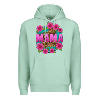 Seafoam mama leopard background Premium Hoodie - texasbilliewilder