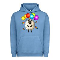 Pigment Pebble Blue rainbow sheep Urban Hoodie - Zillion Design Studio