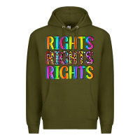 Army Green rights rights rights (pride) Premium Hoodie - Zillion Design Studio