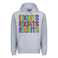 Heather Grey rights rights rights (pride) Premium Hoodie - Zillion Design Studio