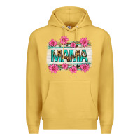 Antique Gold mama leopard with turquoise background Premium Hoodie - texasbilliewilder
