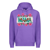 Mama Leopard With Turquoise Background Premium Hoodie | Teevron