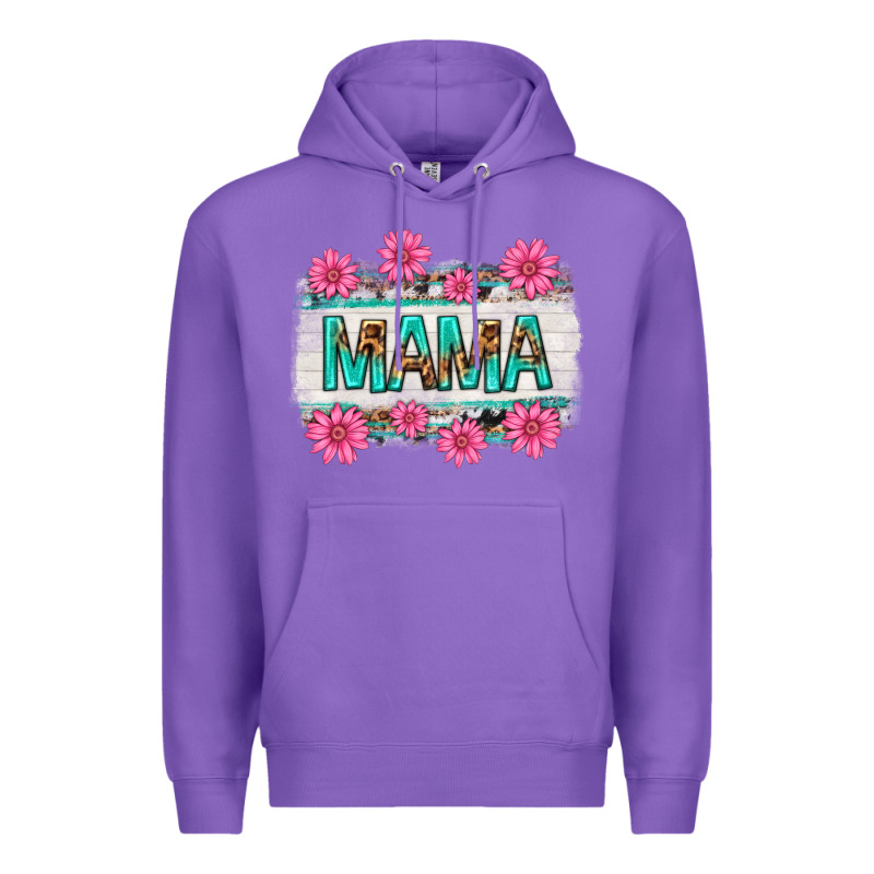 Mama Leopard With Turquoise Background Premium Hoodie by texasbilliewilder | Teevron