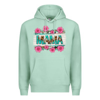 Seafoam mama leopard with turquoise background Premium Hoodie - texasbilliewilder