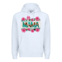 White mama leopard with turquoise background Premium Hoodie - texasbilliewilder