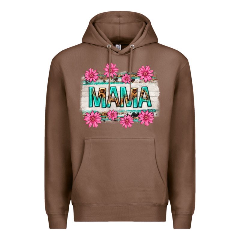 Mama Leopard With Turquoise Background Premium Hoodie by texasbilliewilder | Teevron