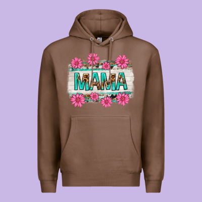 Mama Leopard With Turquoise Background Premium Hoodie Designed By Texasbilliewilder