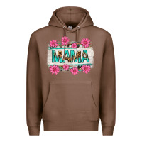 Chestnut mama leopard with turquoise background Premium Hoodie - texasbilliewilder