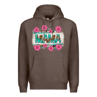 Coffee mama leopard with turquoise background Premium Hoodie - texasbilliewilder