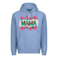 Colony Blue mama leopard with turquoise background Premium Hoodie - texasbilliewilder