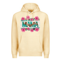 Pina Colada mama leopard with turquoise background Premium Hoodie - texasbilliewilder